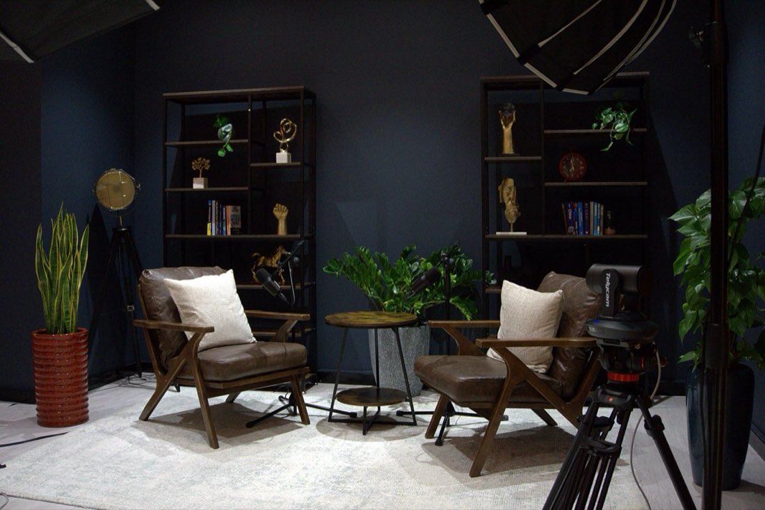 The set, lit and ready